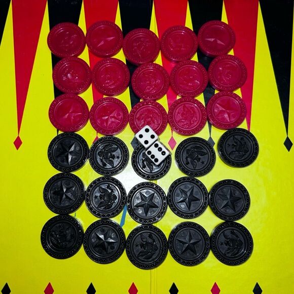 Vinyage 1973 Milton Bradley Backgammon and Acey-Deucy Board Game COMPLETE - Picture 3 of 4